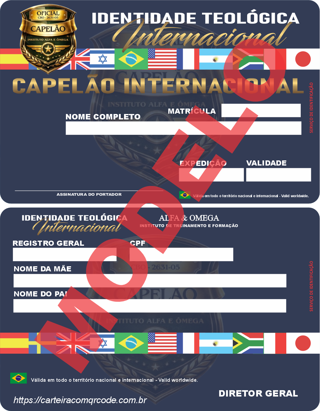 Identidade Teológica Internacional - Capelão Internacional